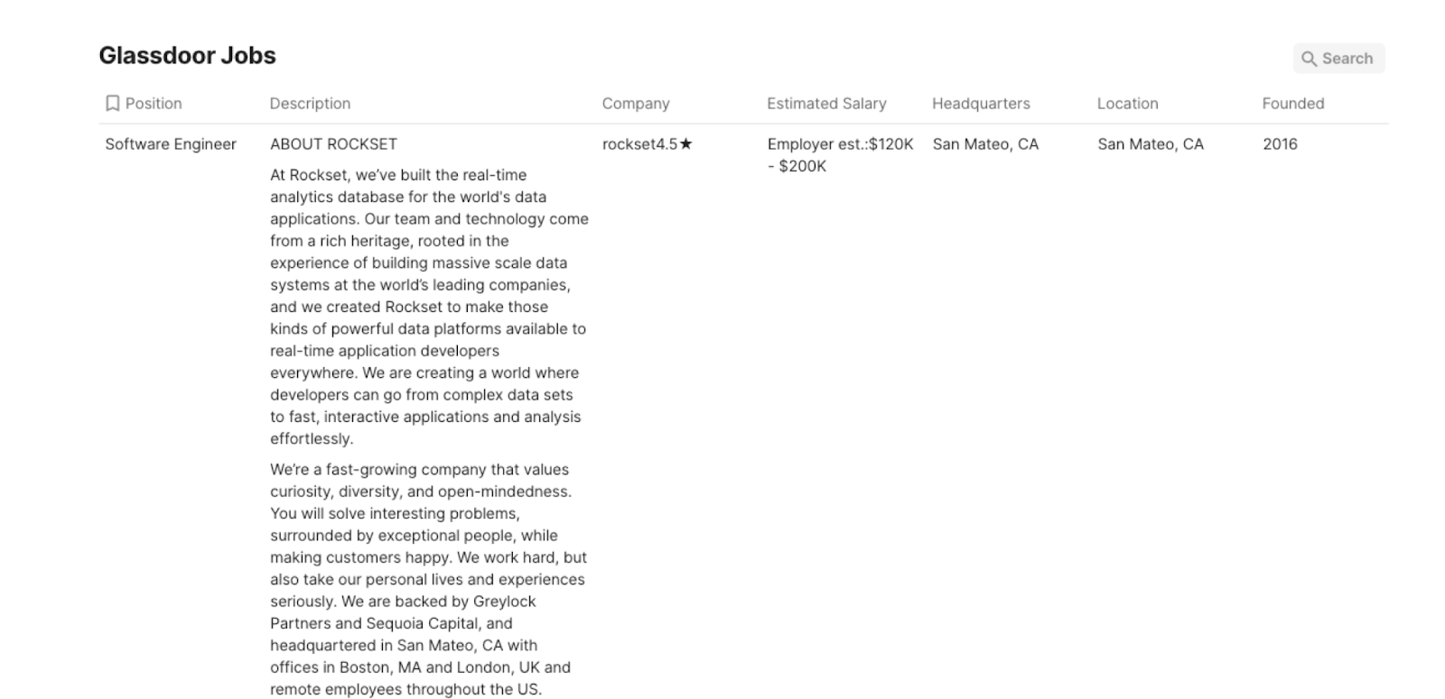 Import Glassdoor Job Listings into Coda Table Bardeen HR Automation