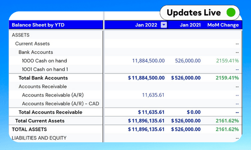Comparative Monthly and Year To Date - Profit and Loss & Balance Sheet Template