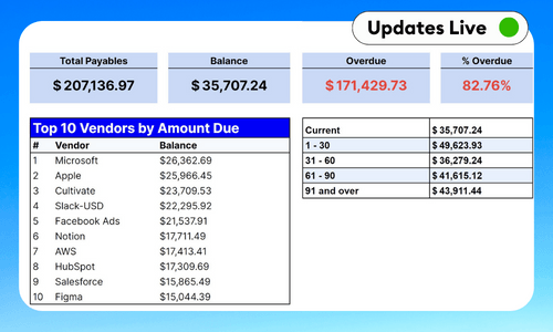 Live A/P Dashboard for Google Sheets & Excel