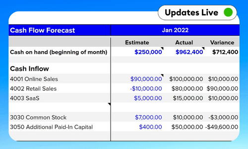 Cash Flow Forecast Template