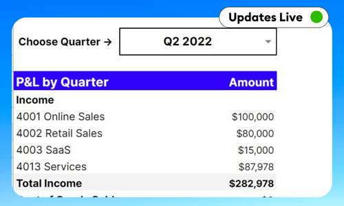 Quarterly Profit and Loss & Balance Sheet Template - Google Sheets & Excel