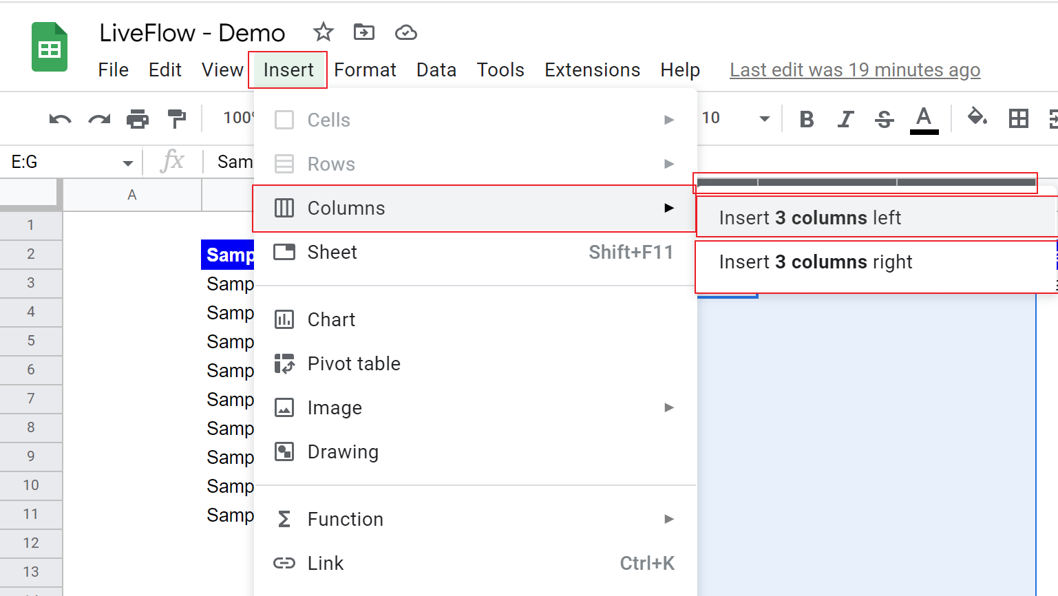 How To Insert Multiple Columns In Google Sheets