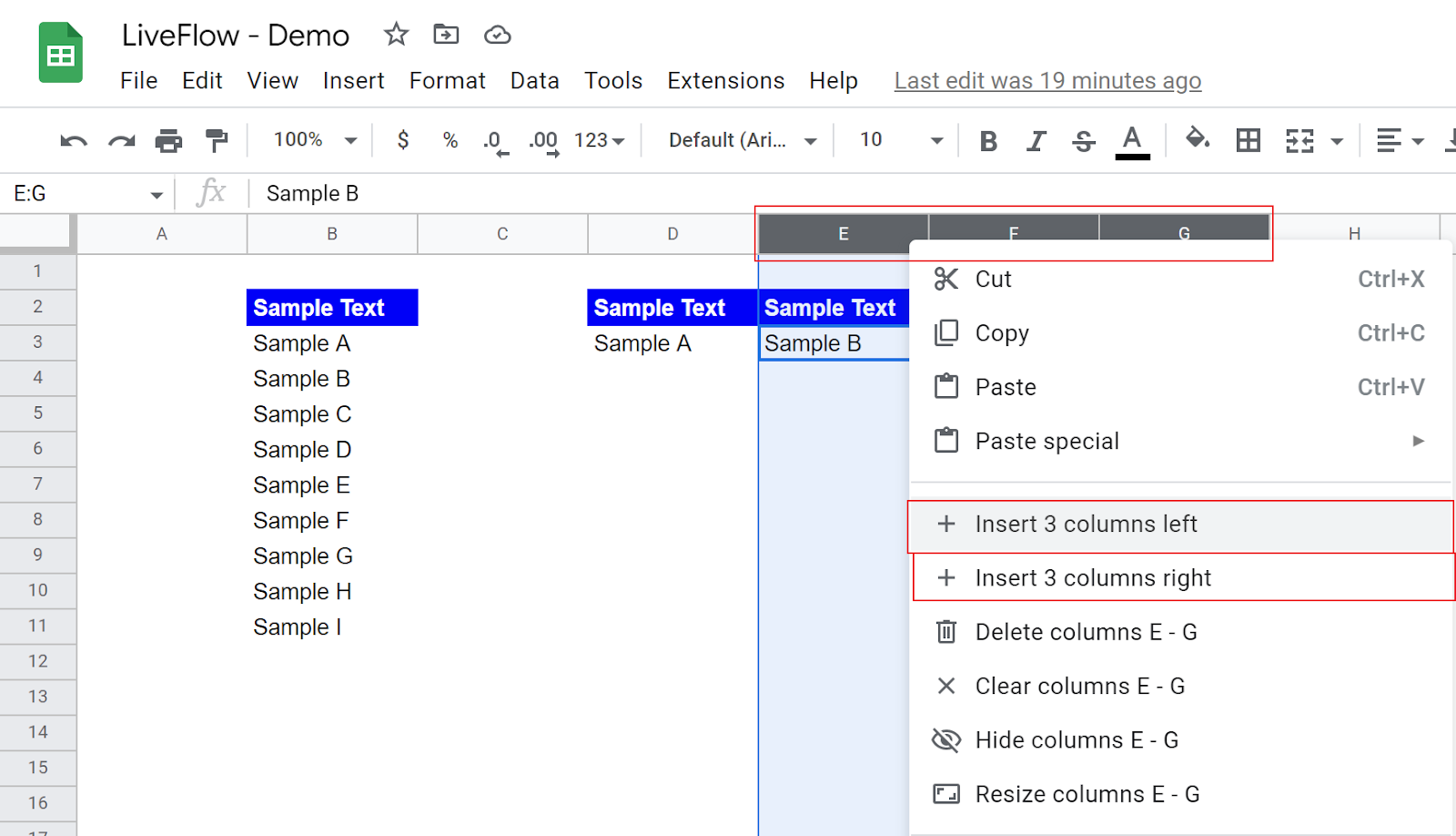 Adding Multiple Columns In Google Sheets