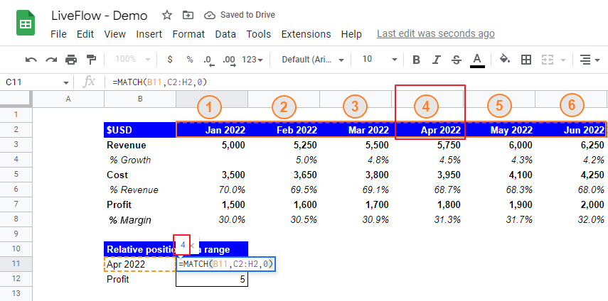 How To Use Match Function In Google Sheets