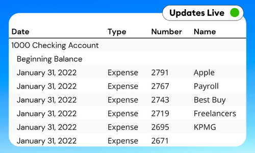 QuickBooks General Ledger Report Template - Google Sheets & Excel