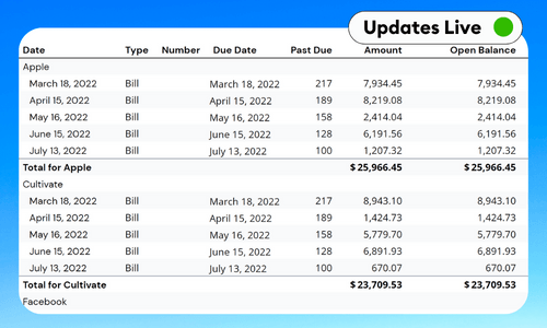 QuickBooks Unpaid Bills Report Template - Google Sheets & Excel