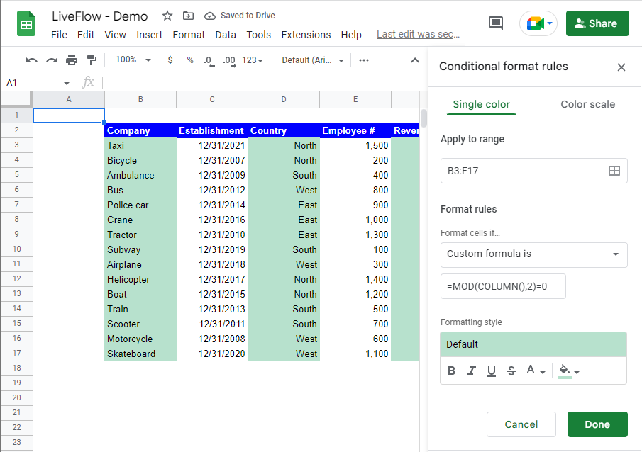 how-to-use-conditional-formatting-to-alternate-column-color-in-google