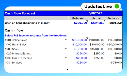 13-Week Cash Flow Forecast Template - Google Sheets & Excel
