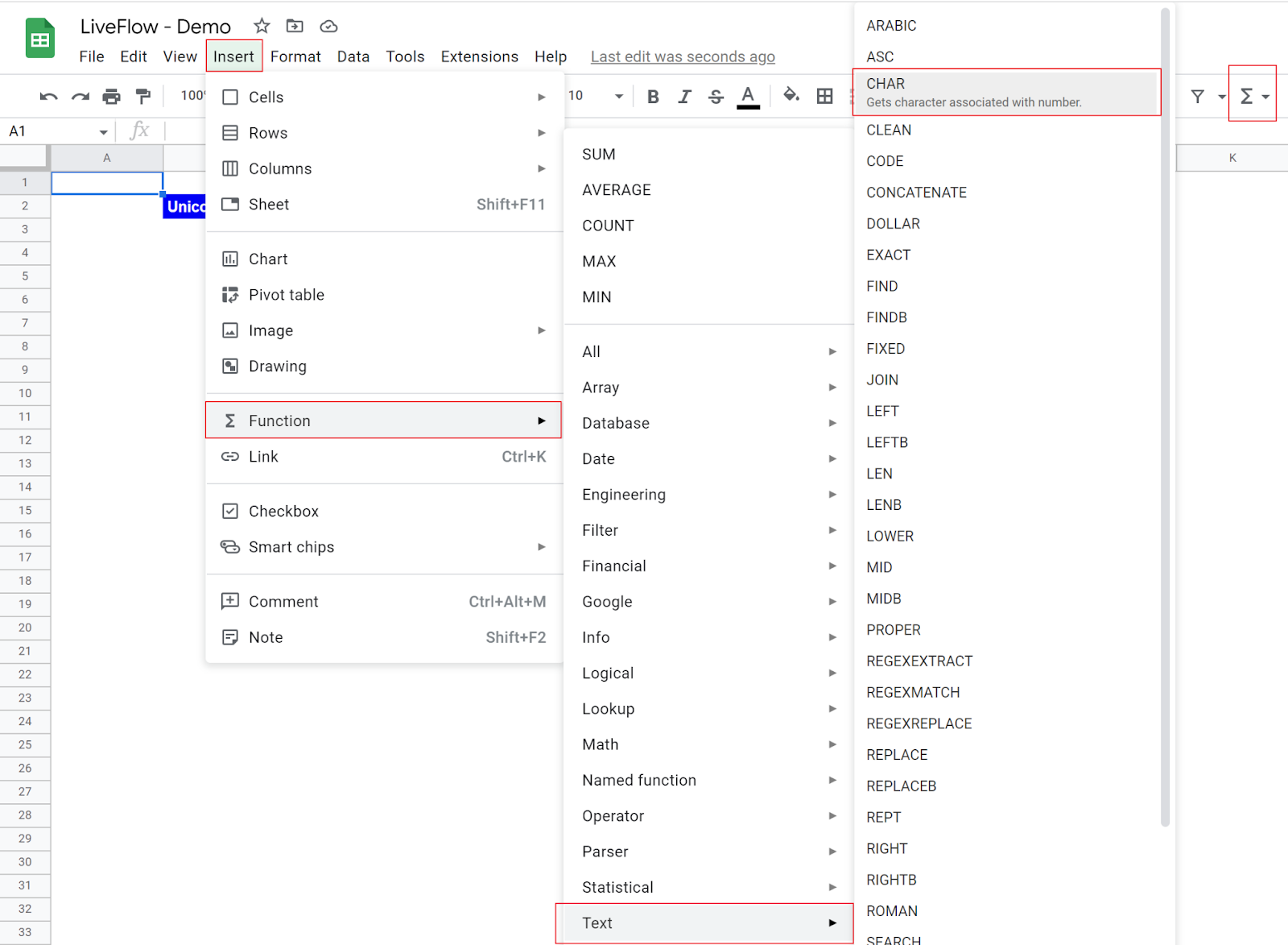 How to do a character count in Google Sheets