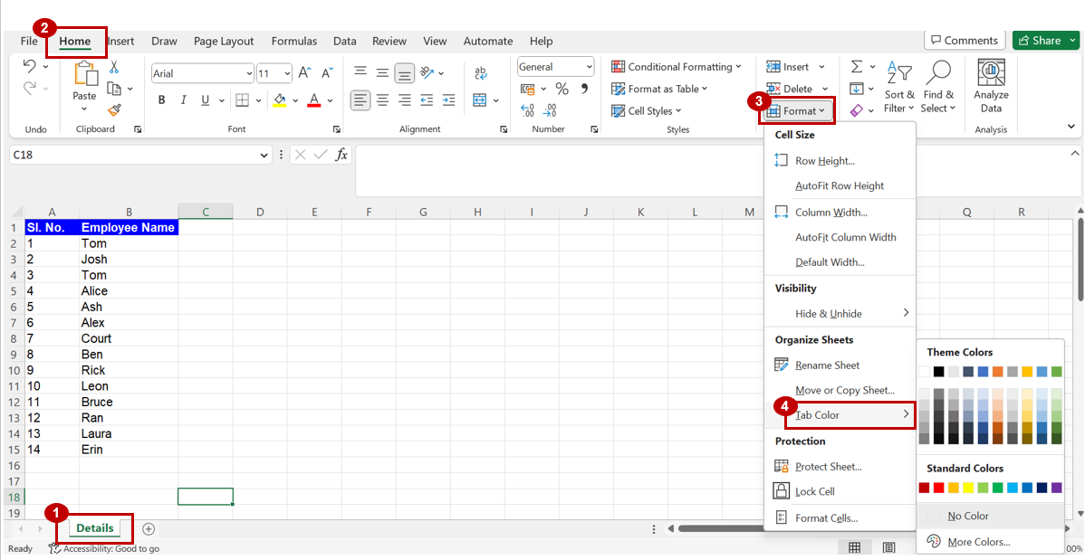 How to Change Tab Color in Excel (EasyToFollow Guide) LiveFlow