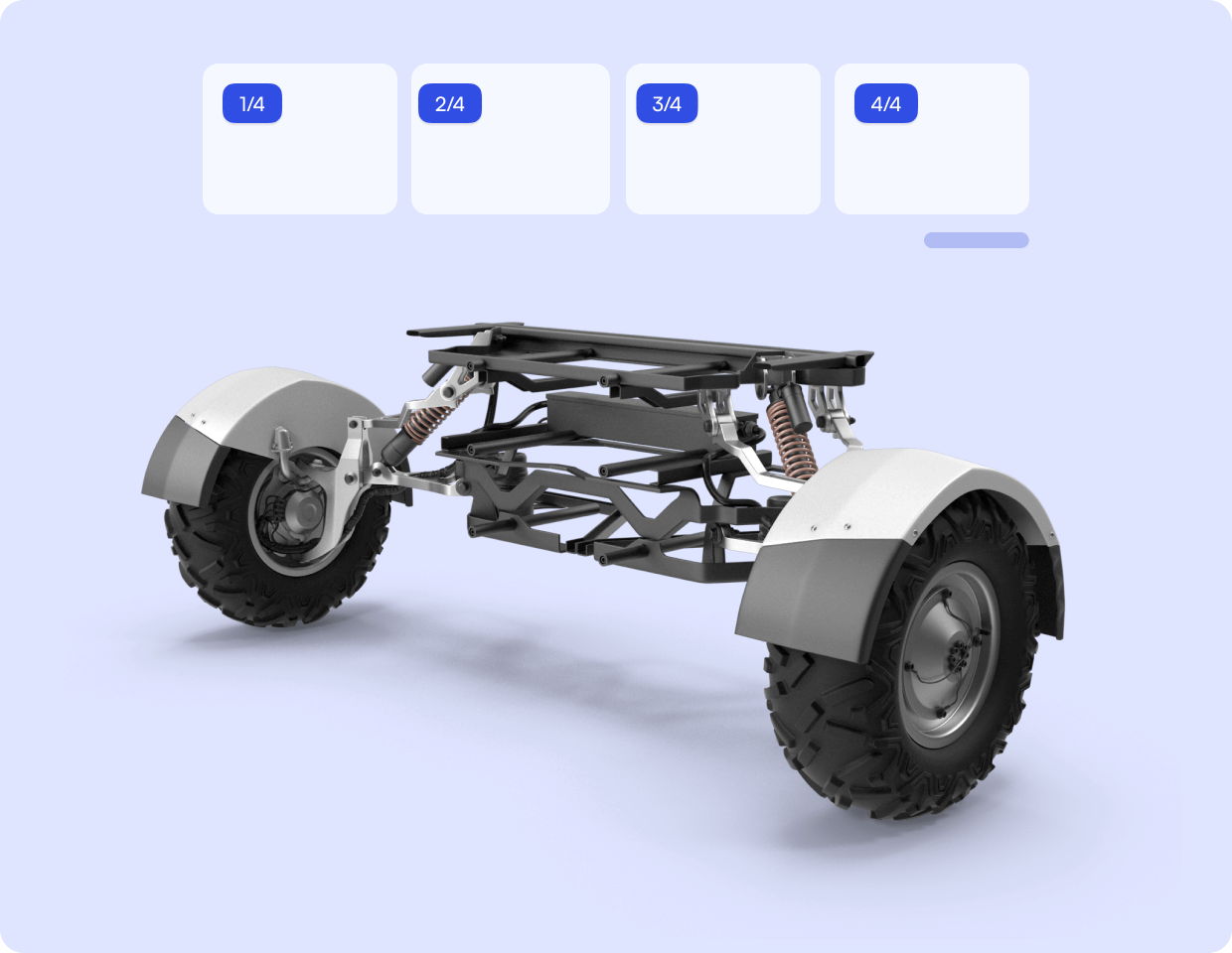 Planet rover suspension Jig with steps.