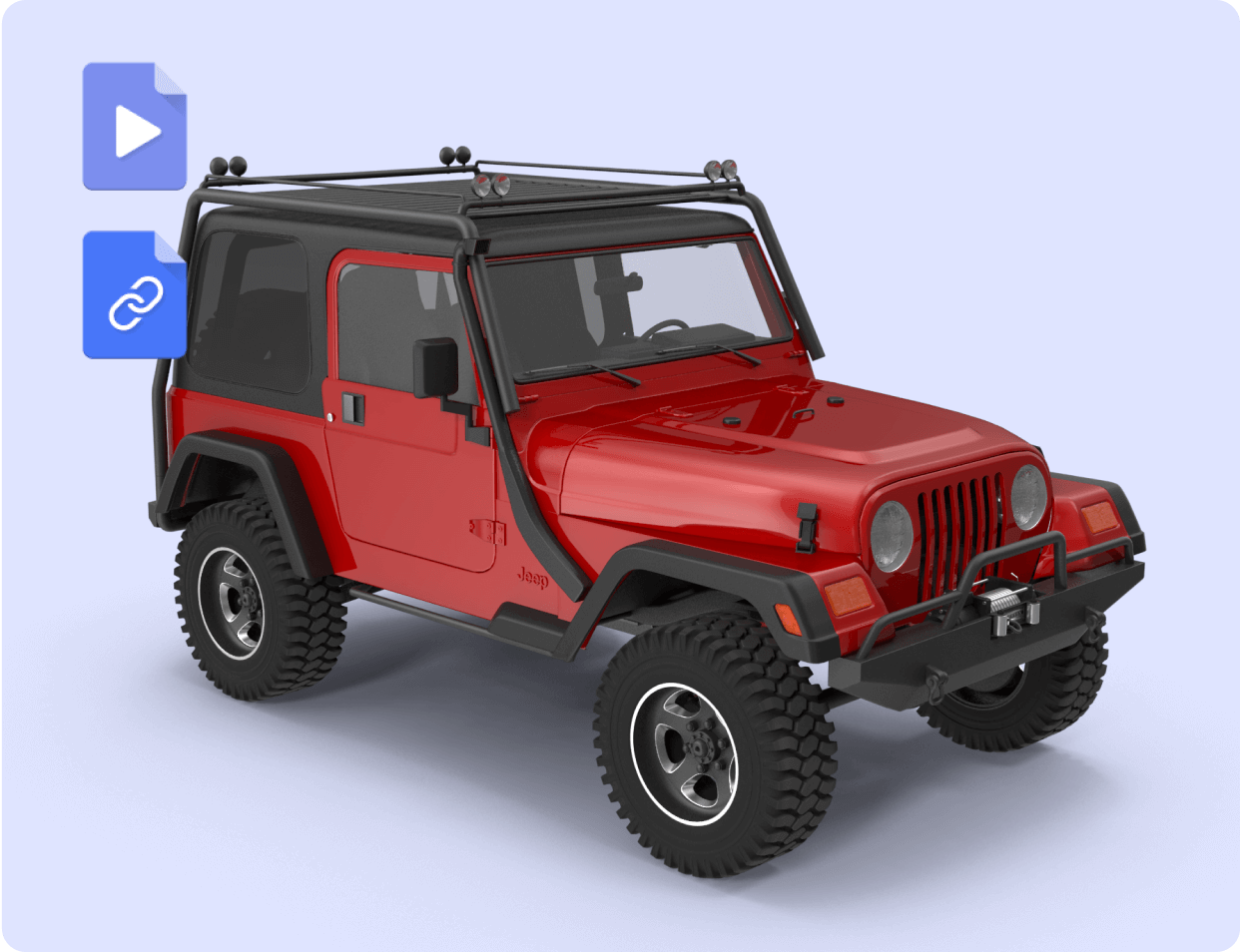 A red 4 wheel drive model Jig.