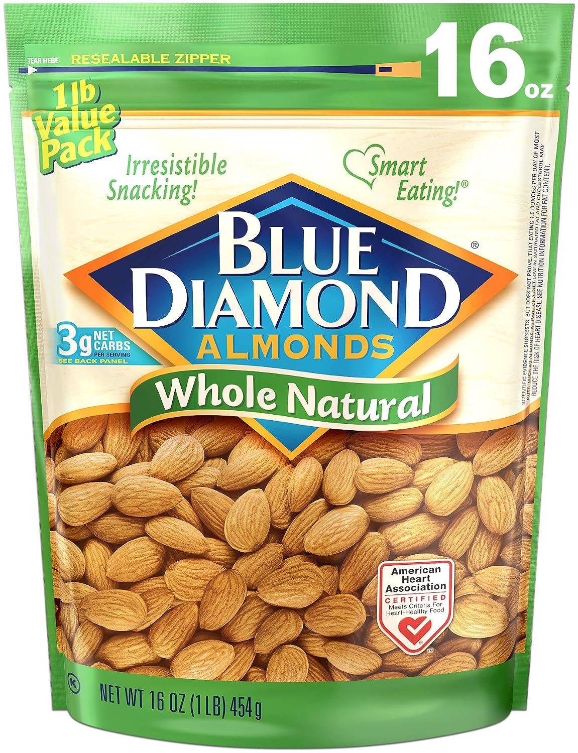 [Amazon] Blue Diamond Almonds, Raw Whole Natural, 16 oz. 3.98 (was 6.99)