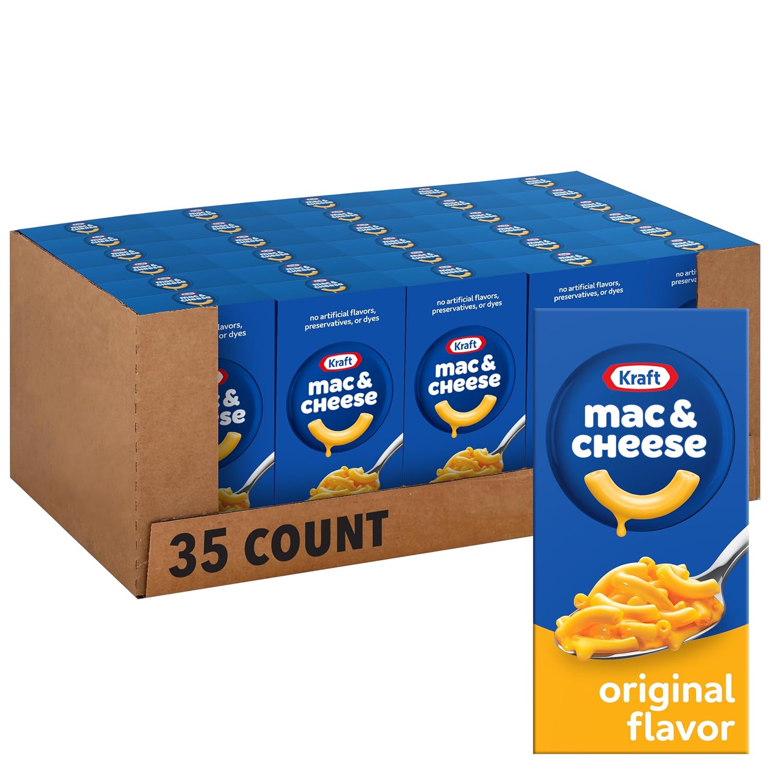 [Amazon] 35Pack Kraft Original Flavor Macaroni and Cheese Dinner, 7.25
