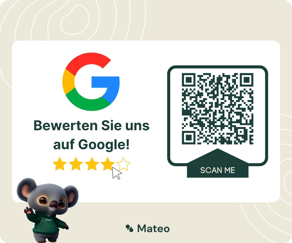 Template with QR code for Google rating