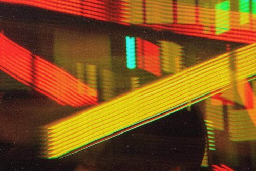 Orange and yellow neon lights symbolizing digital cryptocurrency