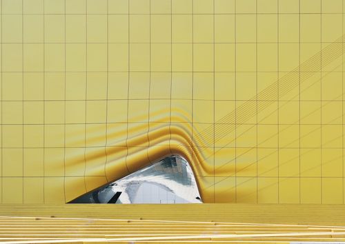 Abstract yellow building