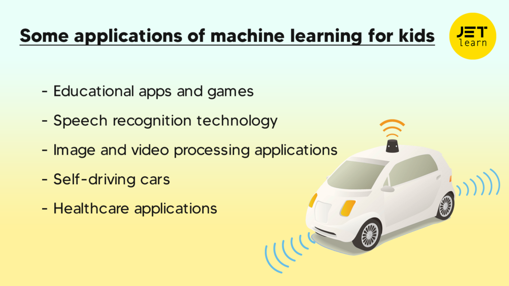 Some applications of machine learning for kids