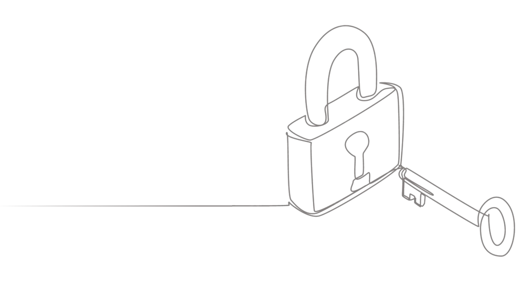 Line illustration of lock and key