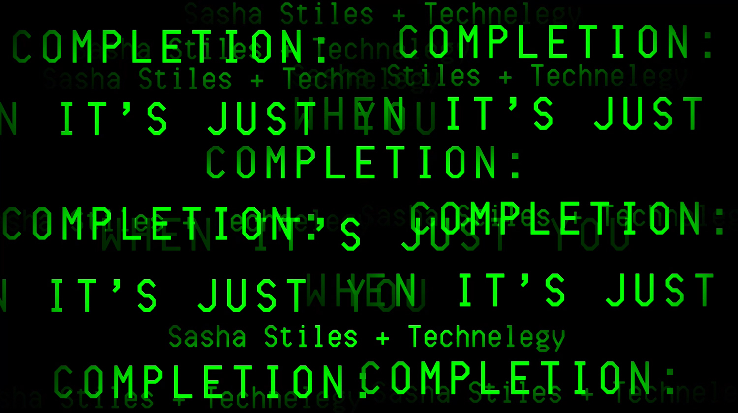 COMPLETION: When it's just you