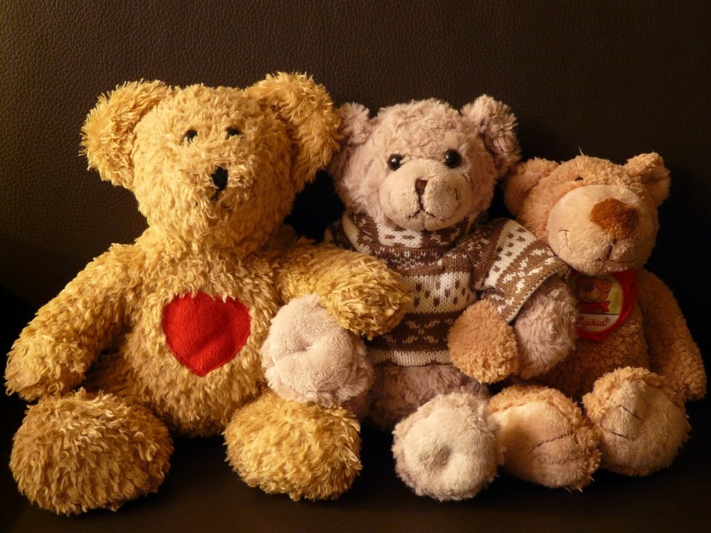 A woman's teddy bear collection was used to personalise her memorial.