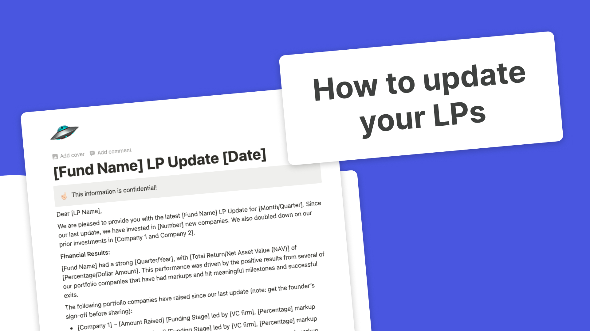 How to Write an LP update as a VC? + Free LP Update Template