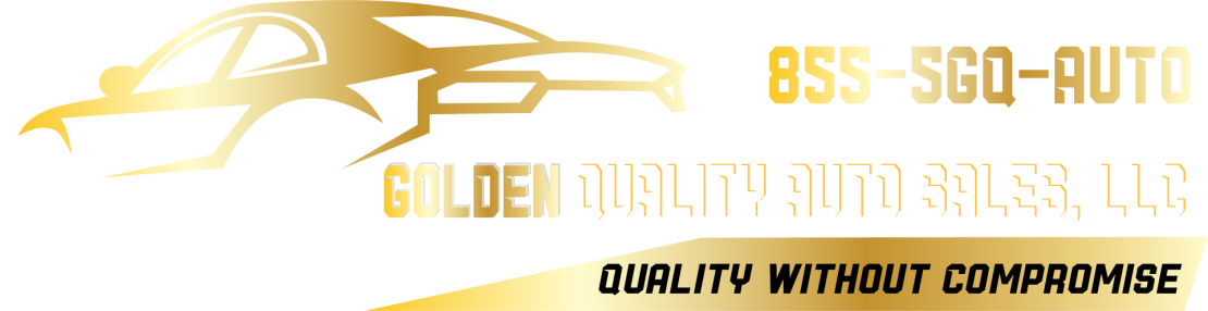 Golden Quality Auto Sales Used Car Dealership Track Logo Image