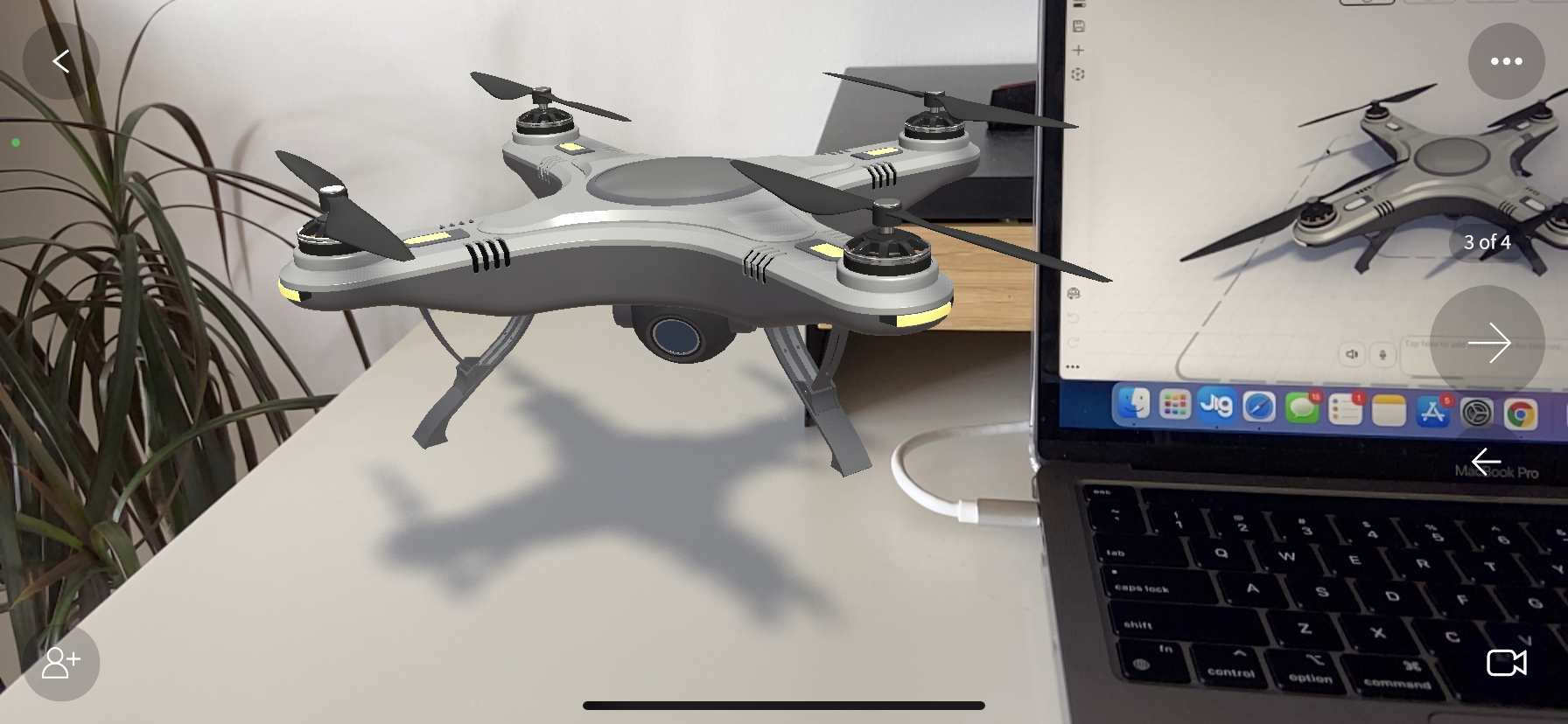 Viewing a drone AR using the JigSpace app