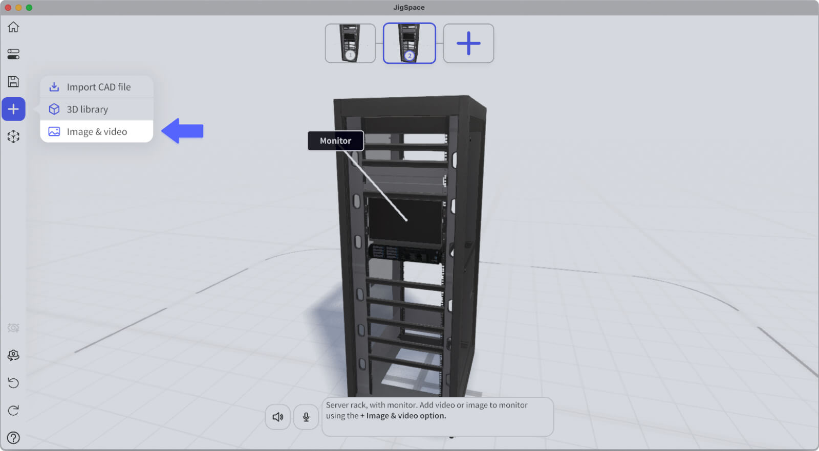 Add images and videos to your 3D presentations in a couple quick clicks