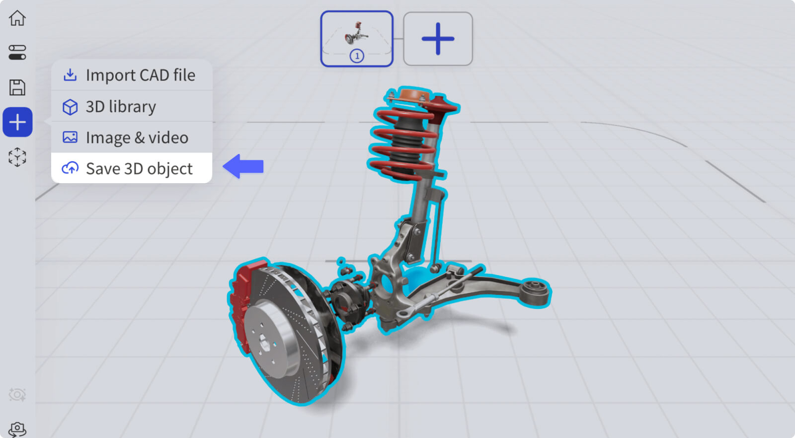 Click Save 3D Object adds to library what you select in object mode