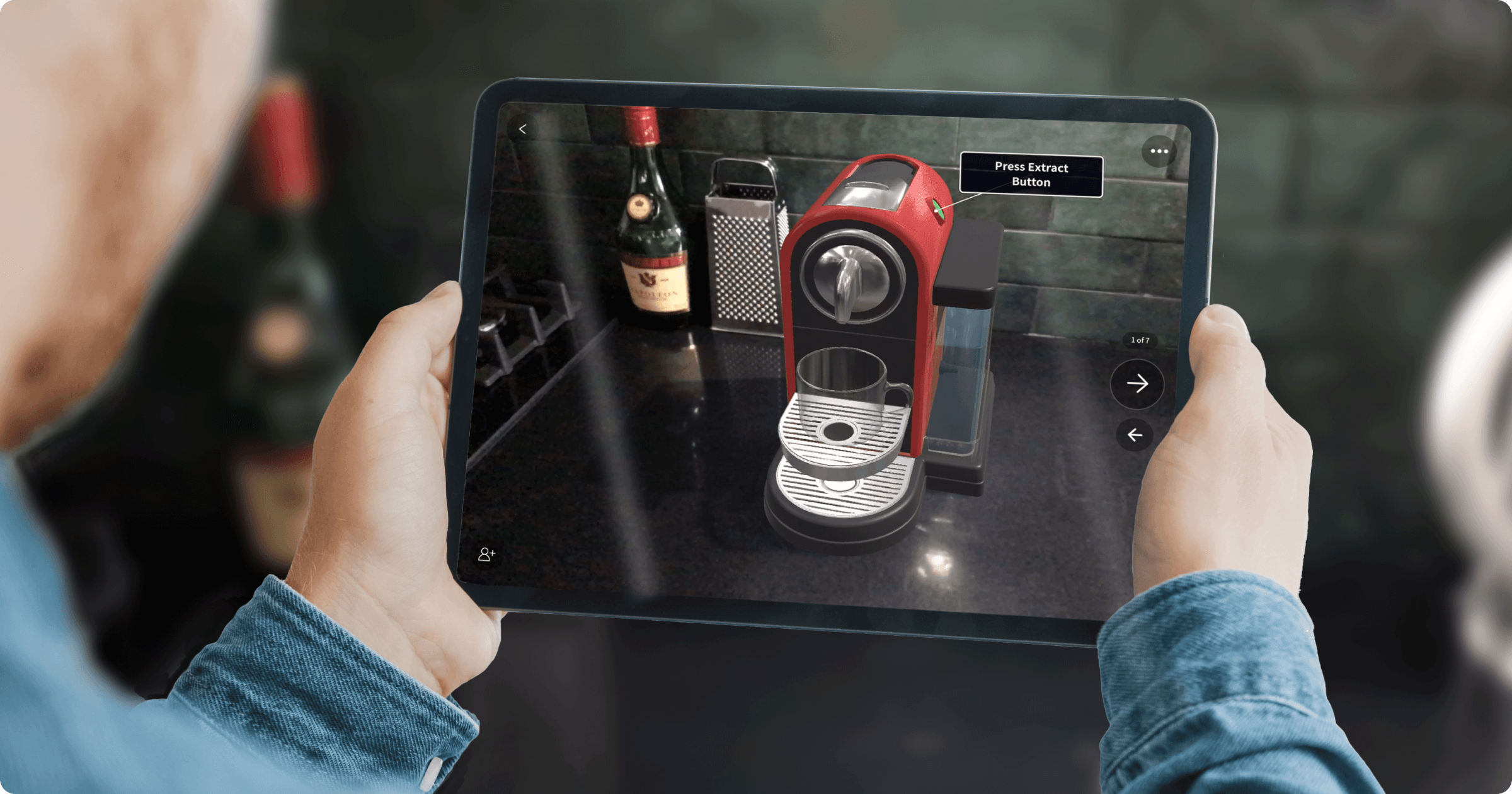 Viewing a coffee machine Jig in augmented reality on an iPad