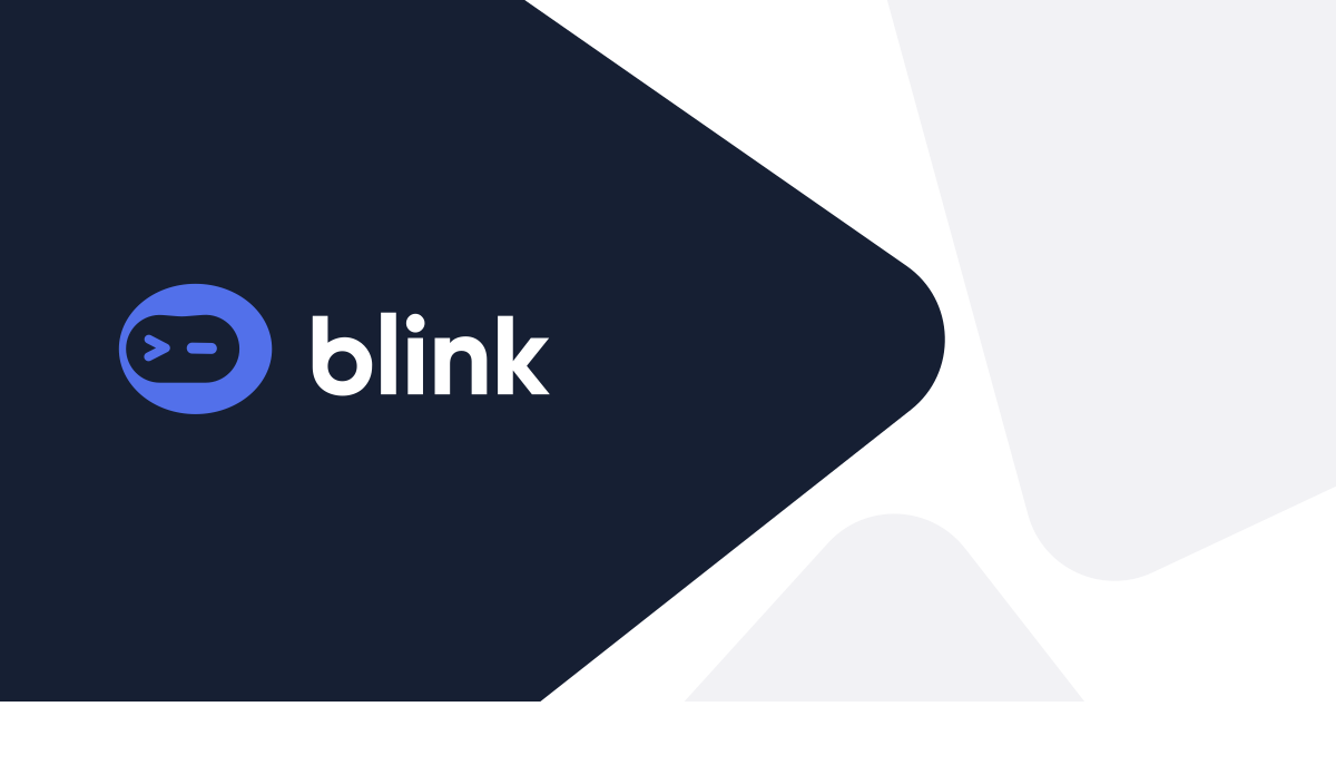 Blink Ops logo on an abstract background