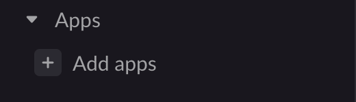 Screenshot of the Slack user interface Apps list