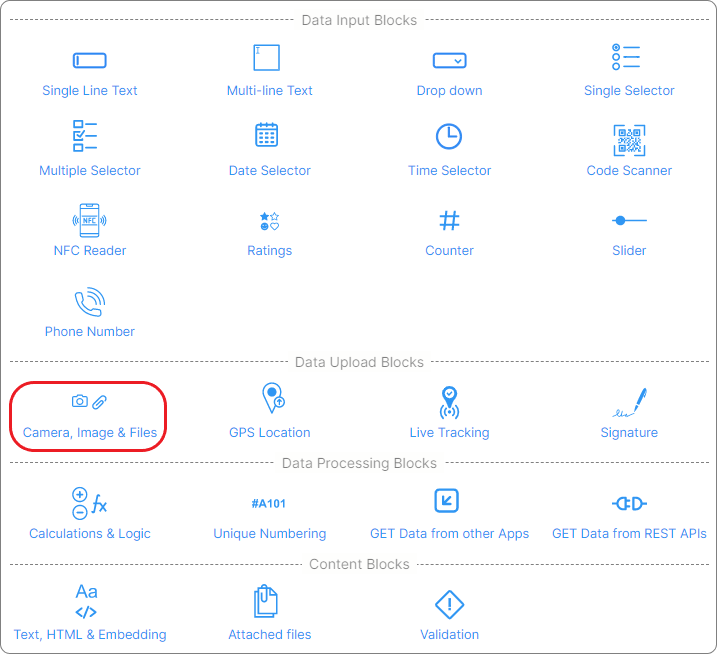 Camera, Images & Files