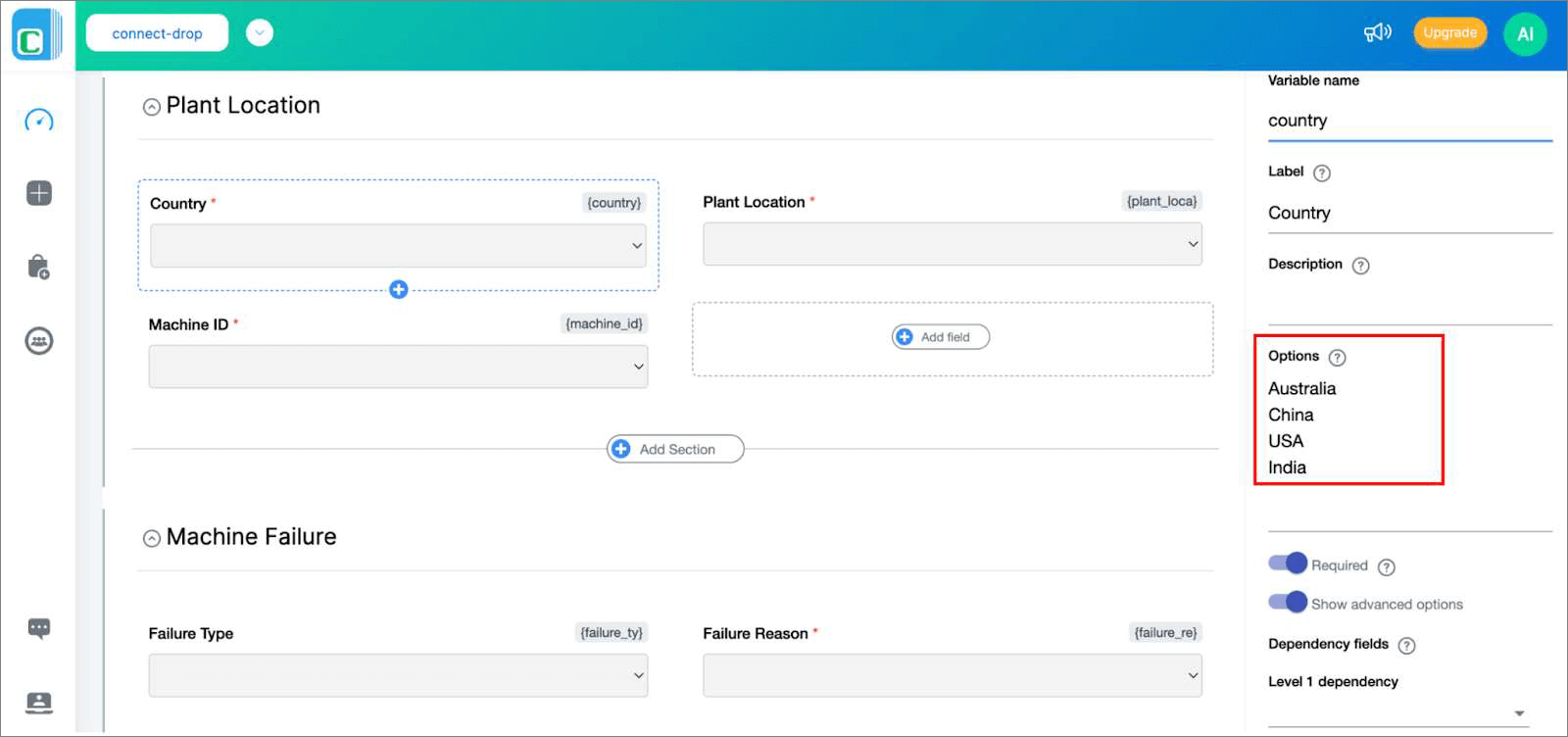 Microsoft Forms Alternative with Connected Dropdowns - Clappia