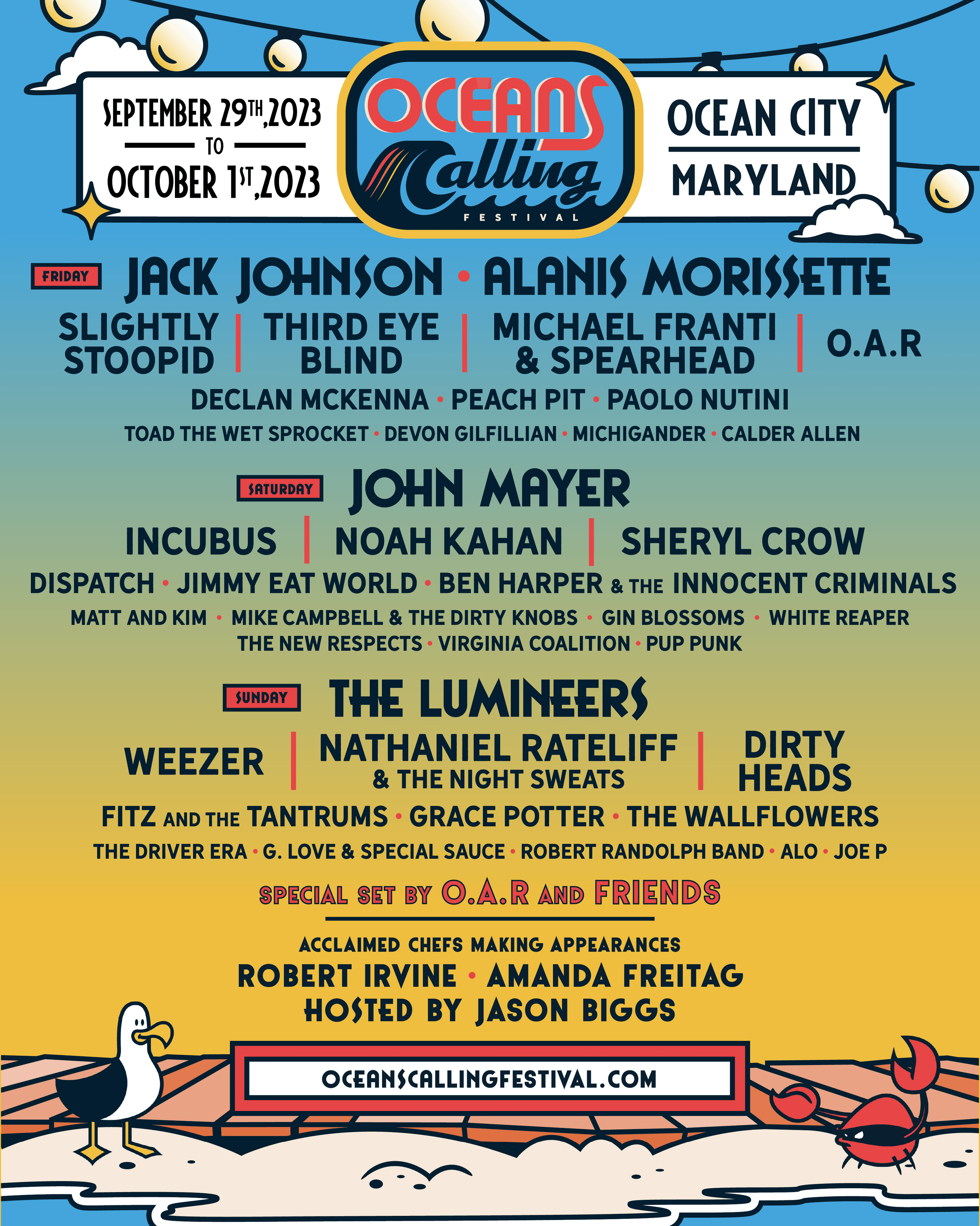 Lineup Oceans Calling Festival