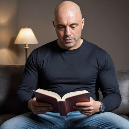 Joe Rogan reading a book