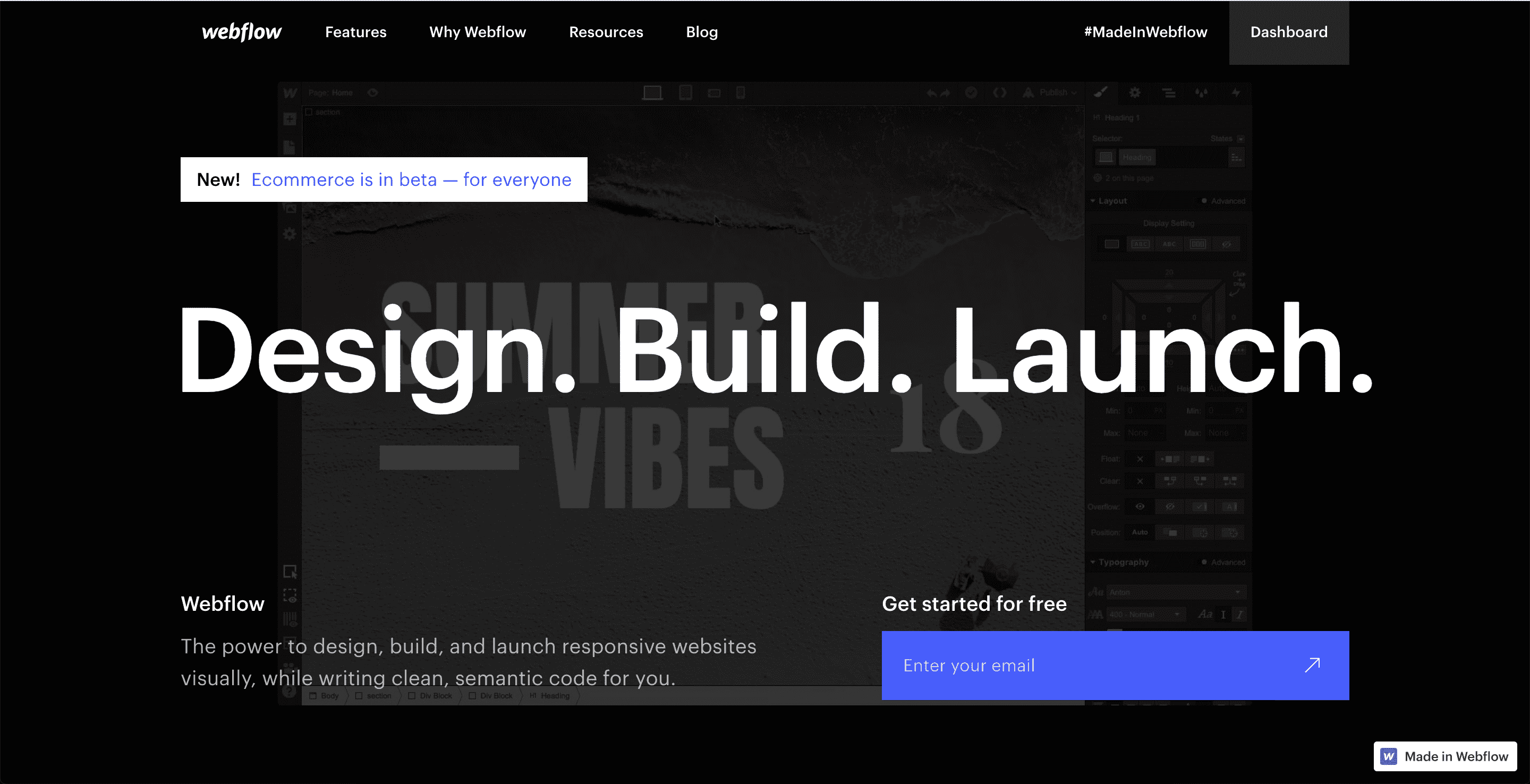 Webflow 101 - Der Webflow Designer
