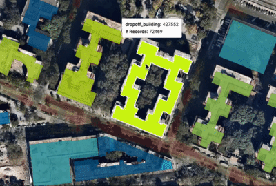 Geospatial gif shows example of use of geospatial visualization technologies for urban planning and development.