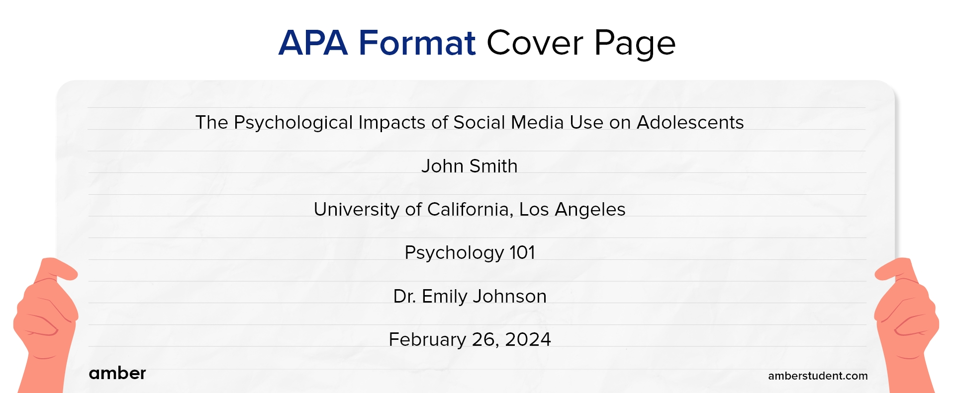 how to present assignment front page