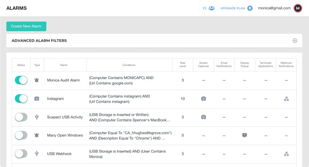 AktivTrak contol dashboard