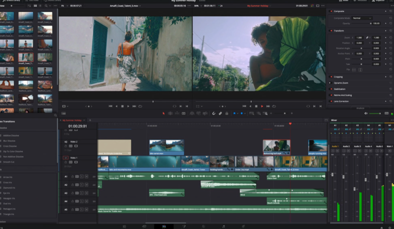 Edit tab opened in DaVinci Resolve