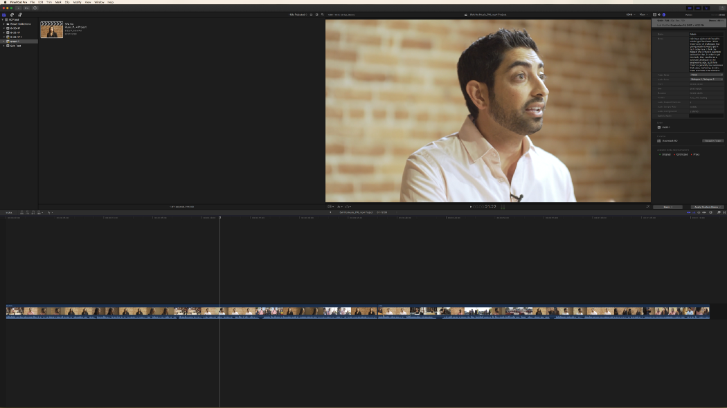 The Final Cut Pro X sequence will connect to the reference media file