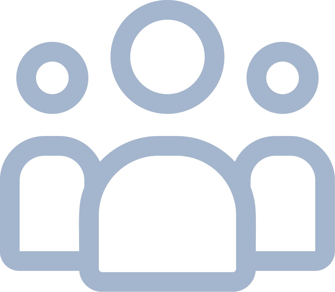 A 3-person icon representing how Swiftly provides first-party data to help build a deeper connection with your customers.