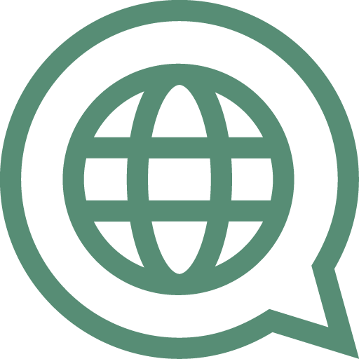 A word bubble icon representing language showing how Swiftly provides native app experiences in six different languages.