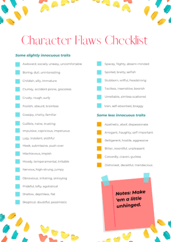 Character Flaw Checklist