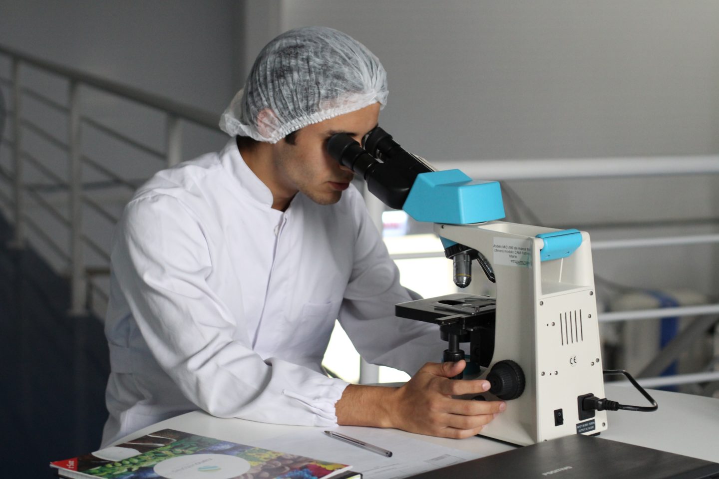 A recreation of a proofreader looking for errors in a proof copy