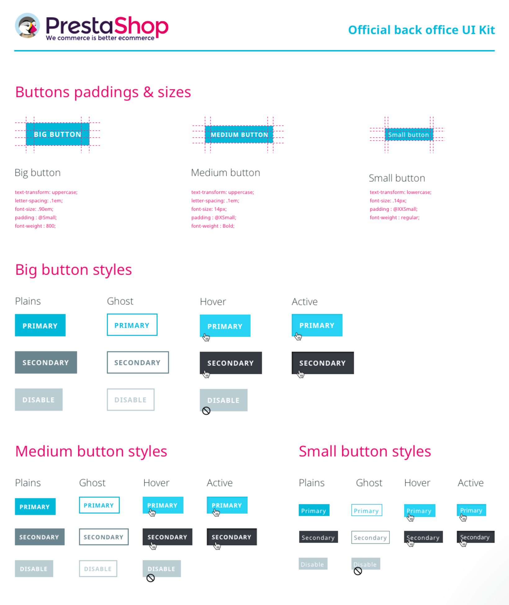 Kit UI boutons prestashop