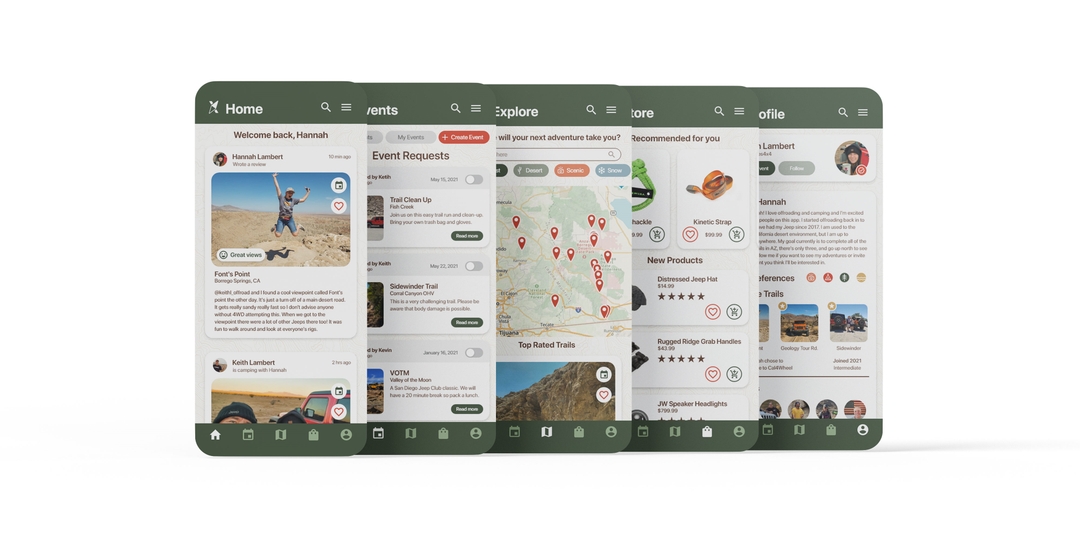 4x4 Expedition Offroading App | UX/UI | by Hannah Lambert Design