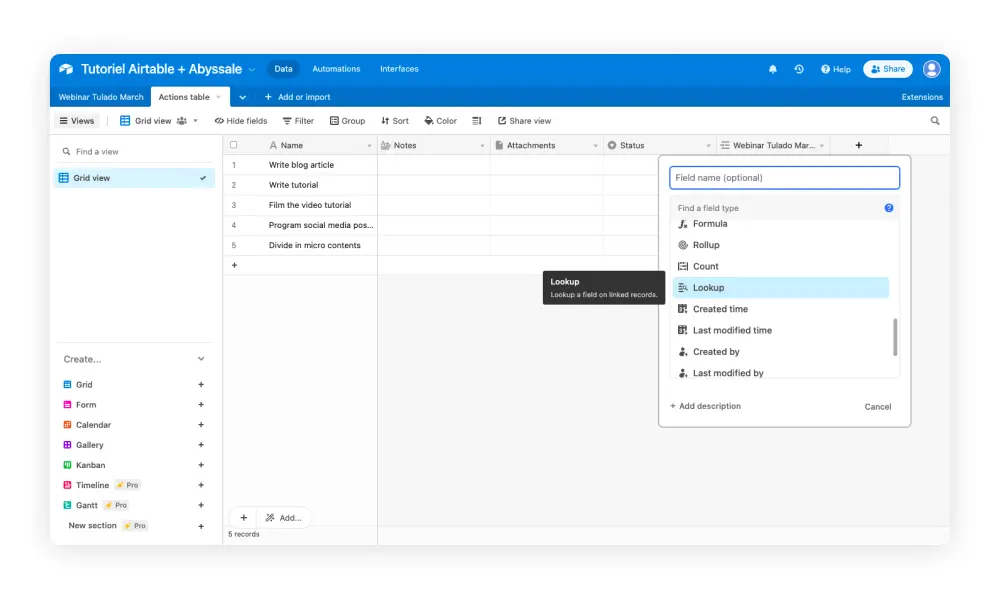 Airtable lookup